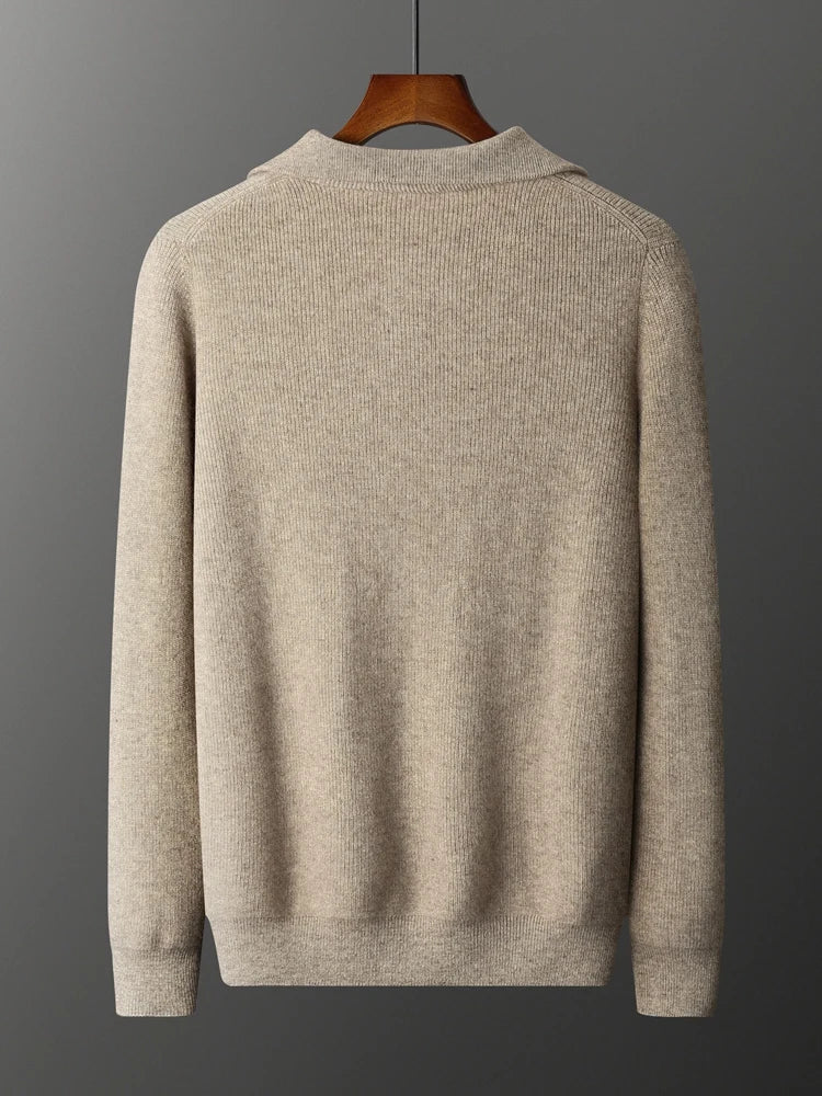 100% CASHMERE HALF ZIP SWEATER - Image 2