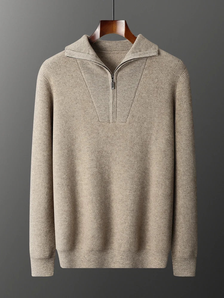 100% CASHMERE HALF ZIP SWEATER - Image 6