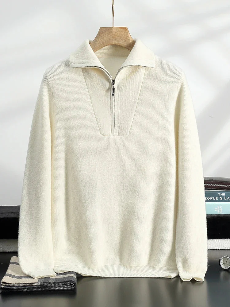 100% CASHMERE HALF ZIP SWEATER - Image 7