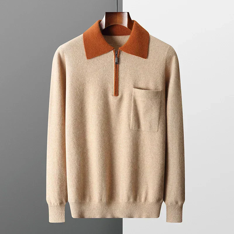 100% CASHMERE POLO ZIP UP - Image 3