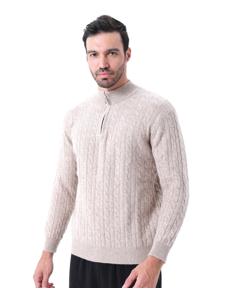 100% Cashmere Woven Half Zip - Image 14
