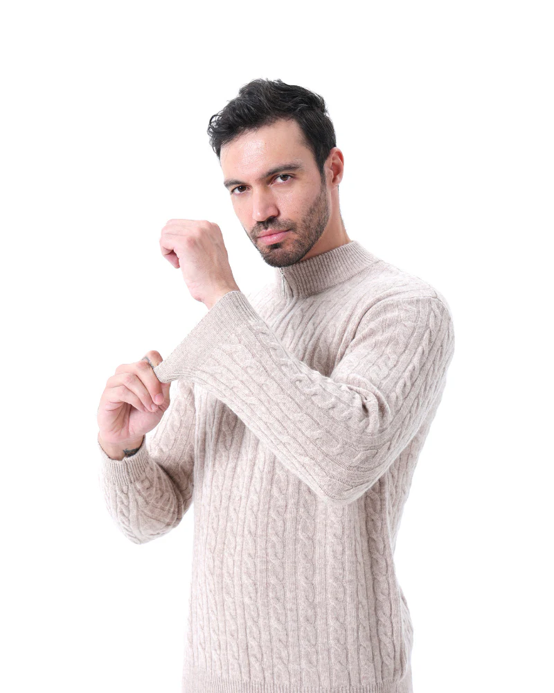 100% Cashmere Woven Half Zip - Image 15