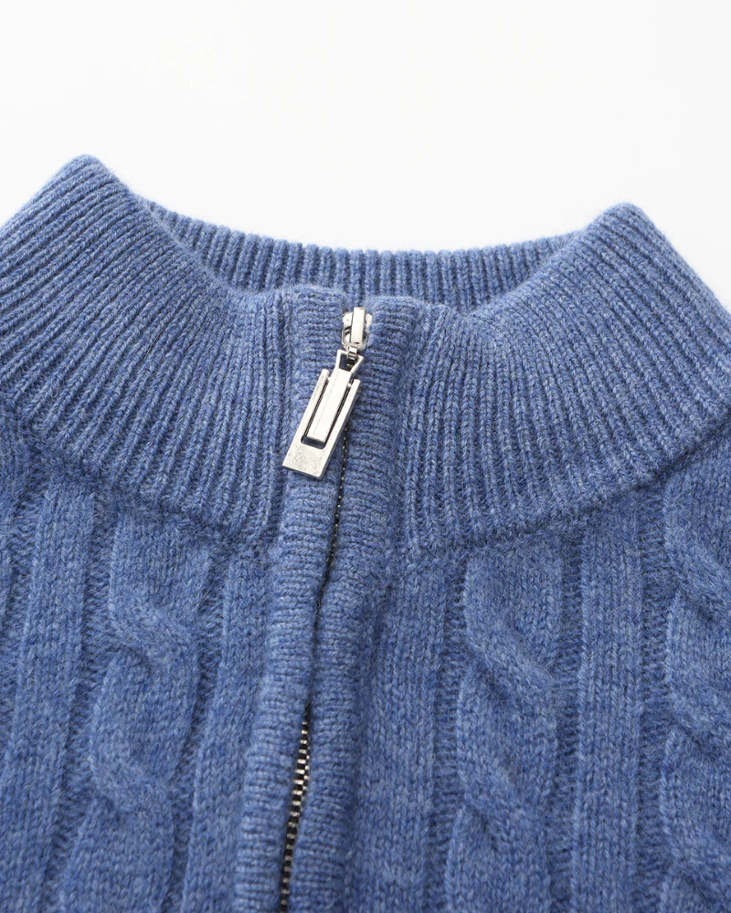 100% Cashmere Woven Half Zip - Image 2