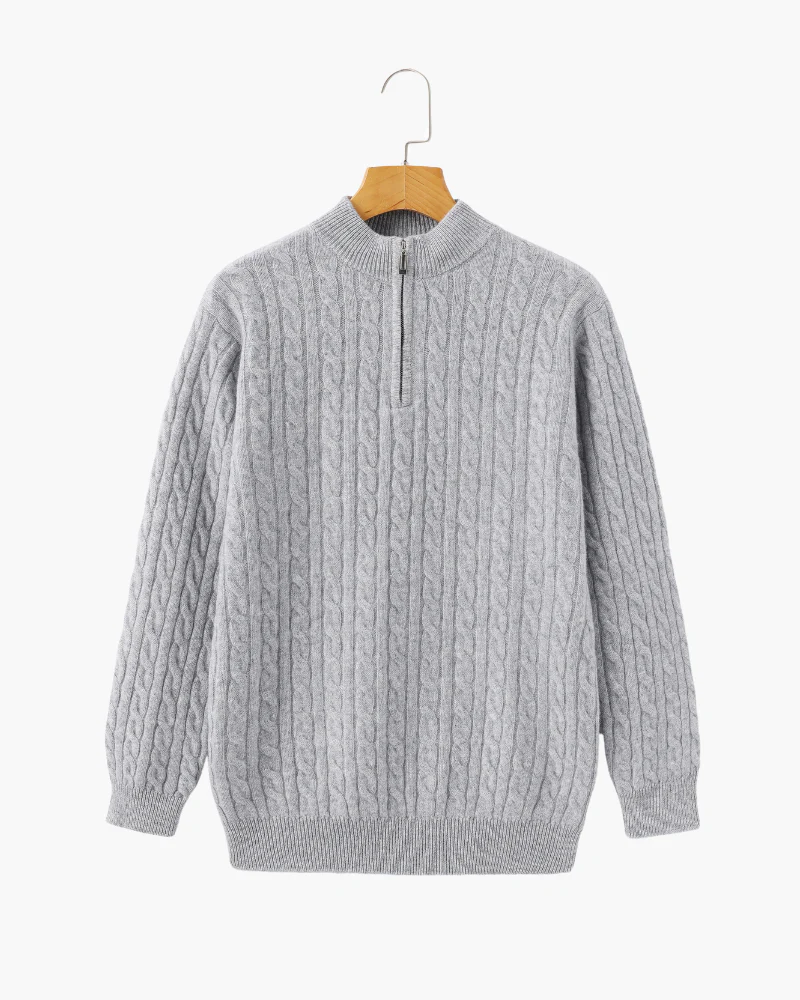 100% Cashmere Woven Half Zip - Image 5