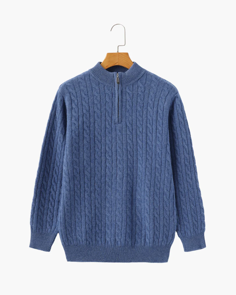 100% Cashmere Woven Half Zip - Image 6