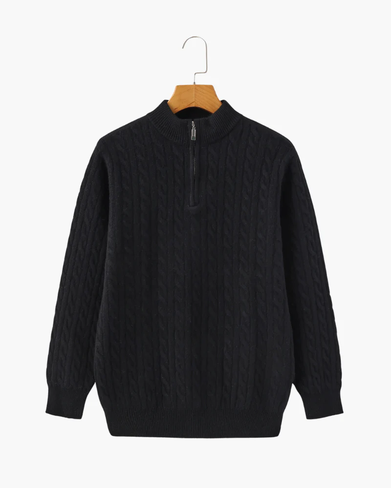 100% Cashmere Woven Half Zip - Image 7
