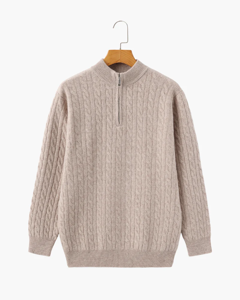 100% Cashmere Woven Half Zip - Image 8