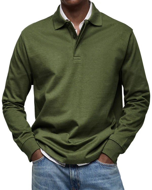 Alexandre™ | Casual Long Sleeve Polo Shirt - Image 10
