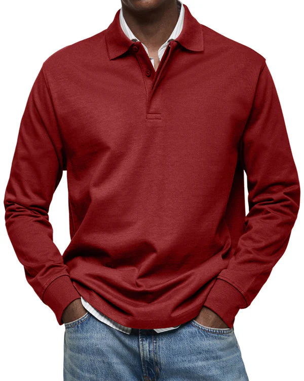 Alexandre™ | Casual Long Sleeve Polo Shirt - Image 2