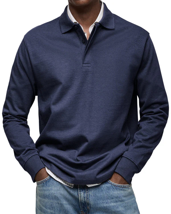 Alexandre™ | Casual Long Sleeve Polo Shirt - Image 3