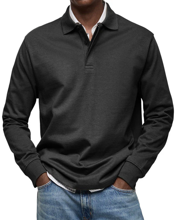 Alexandre™ | Casual Long Sleeve Polo Shirt - Image 4