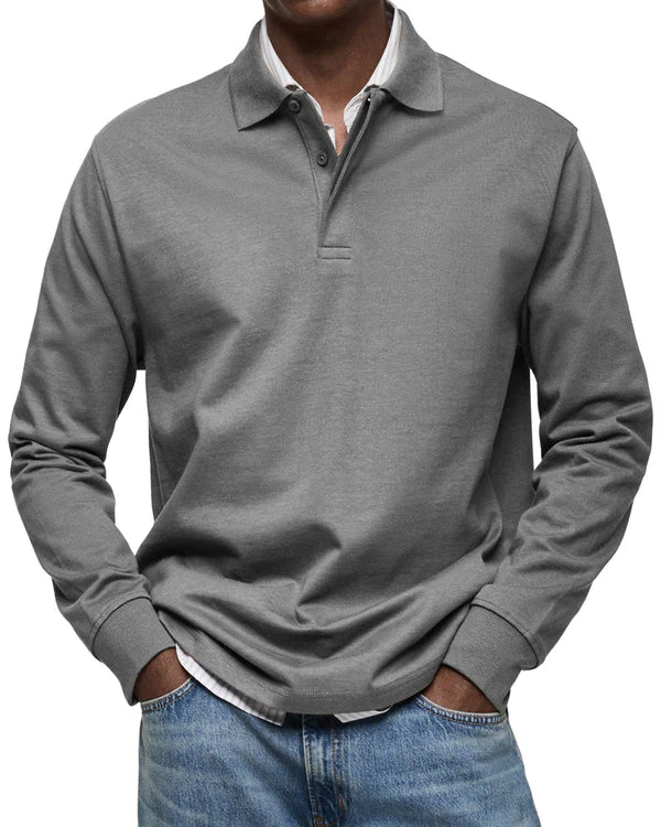 Alexandre™ | Casual Long Sleeve Polo Shirt - Image 6