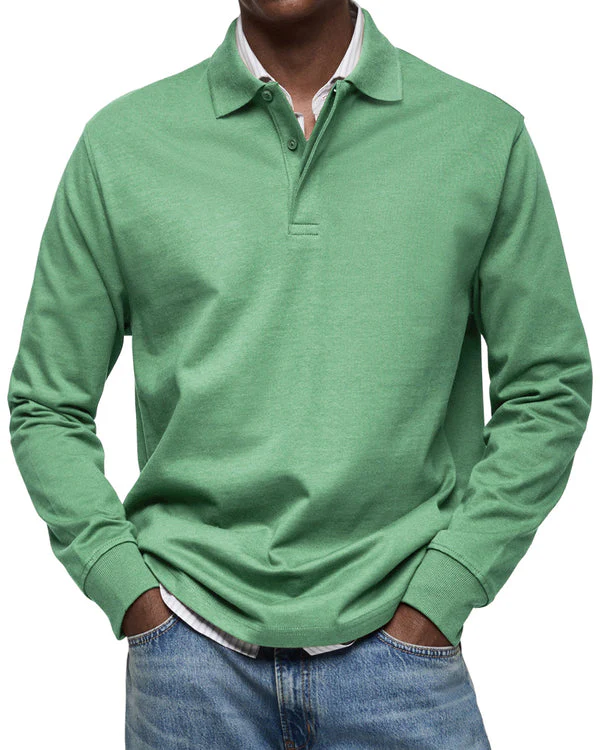 Alexandre™ | Casual Long Sleeve Polo Shirt - Image 7