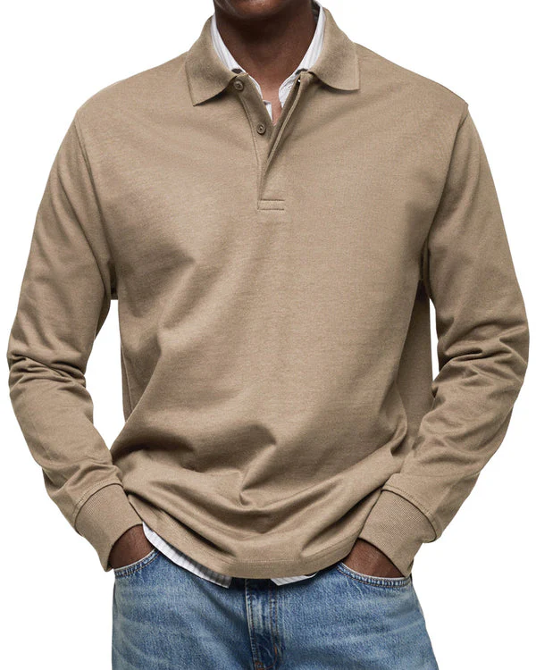 Alexandre™ | Casual Long Sleeve Polo Shirt - Image 8