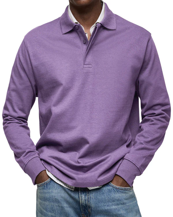 Alexandre™ | Casual Long Sleeve Polo Shirt - Image 9