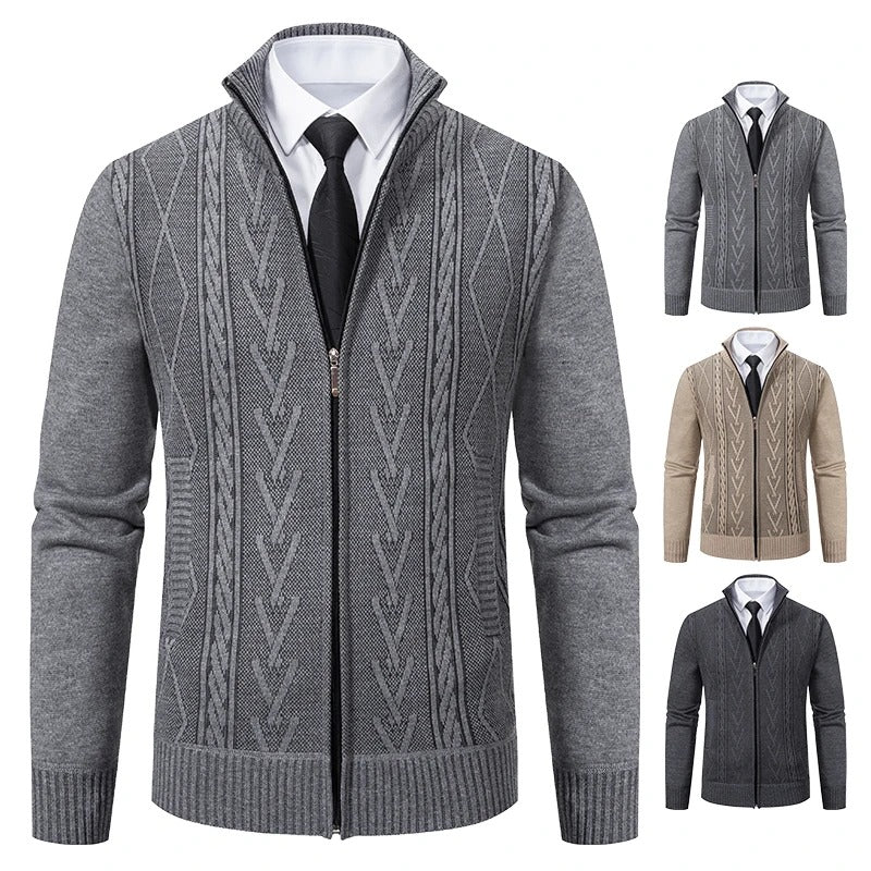 Autumn & Winter Men's Padded Knitted Sweater Coat: Warmth Meets Style - Image 2