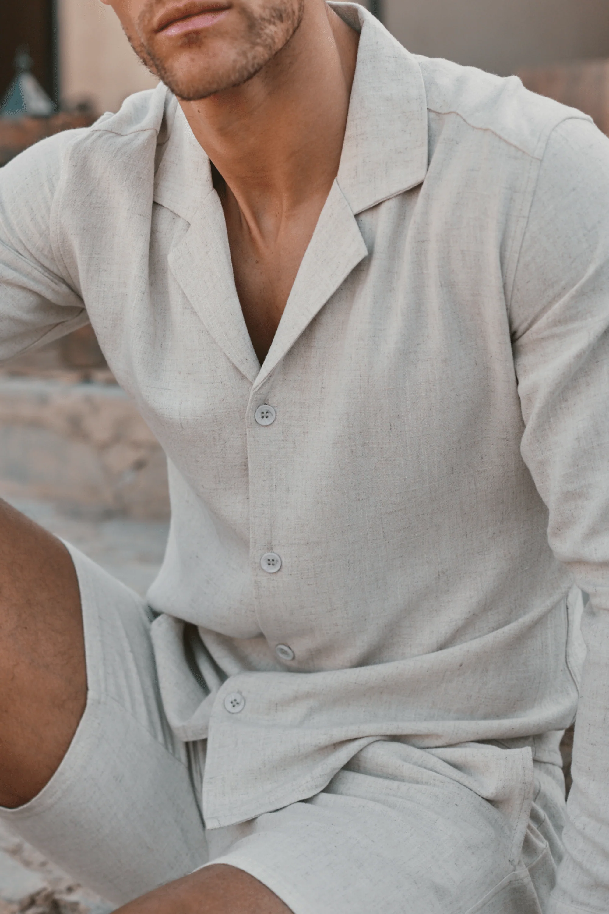 Cami Linen Shirt - Oatmeal - Image 4