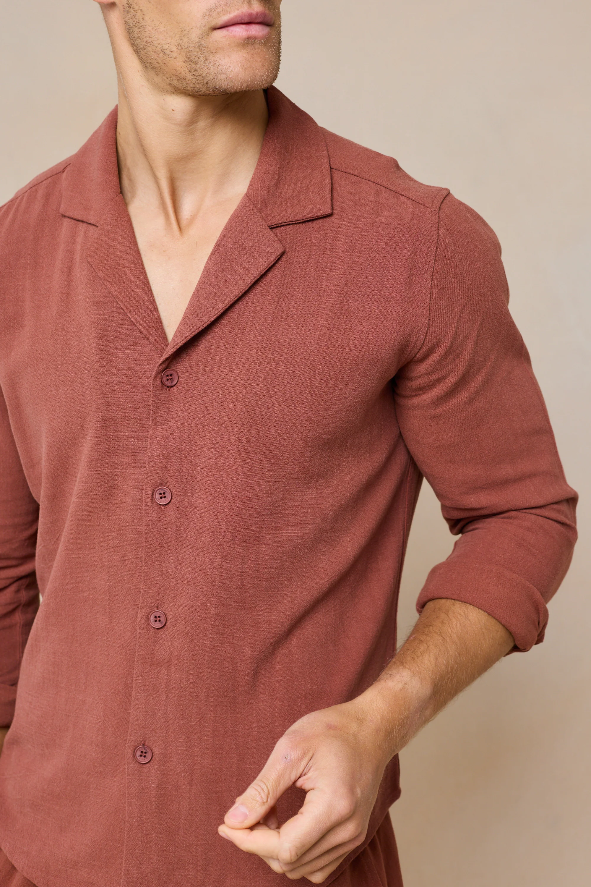 Cami Linen Shirt - Rust - Image 3