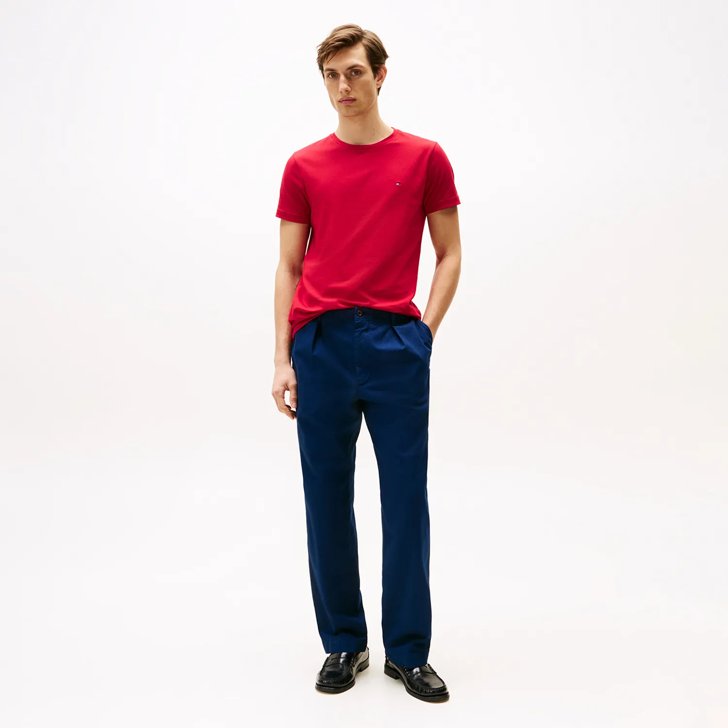Classic Slim C-Neck T-Shirt  - Red - Image 3