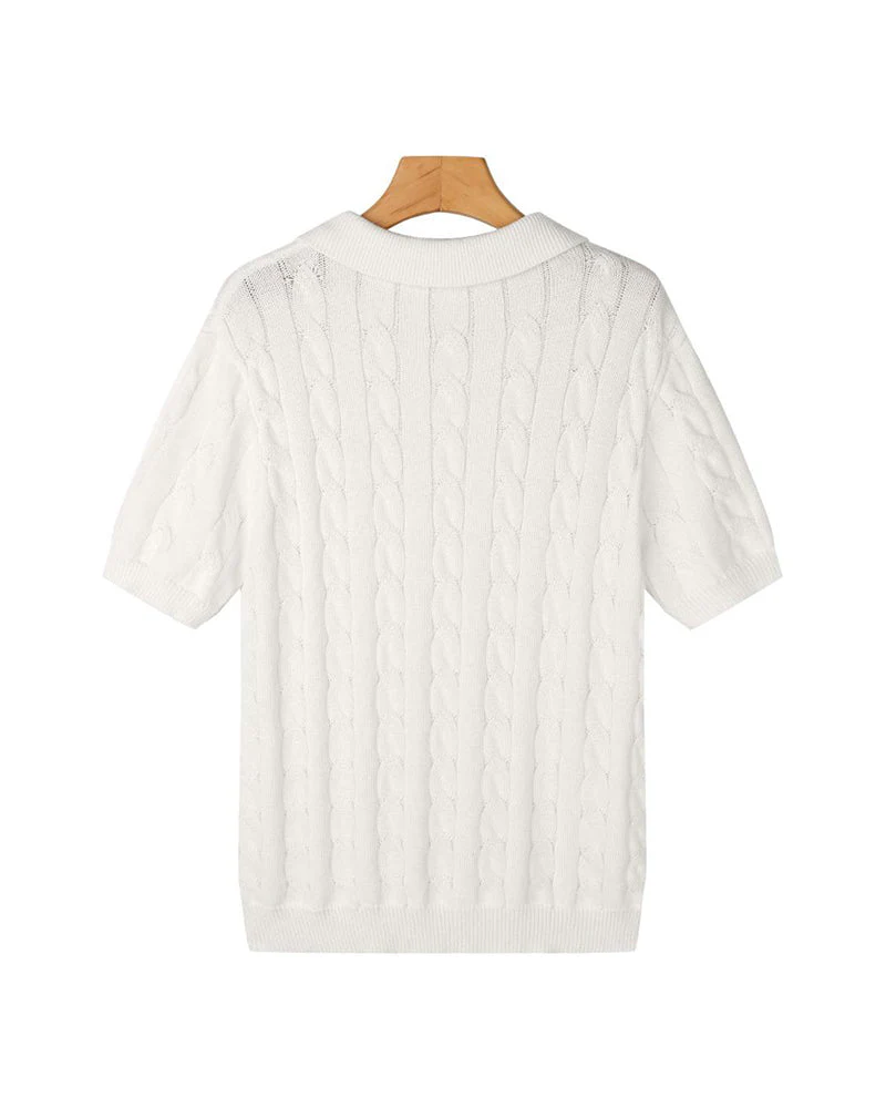 FLORENCE Cable Knit Polo - Image 18