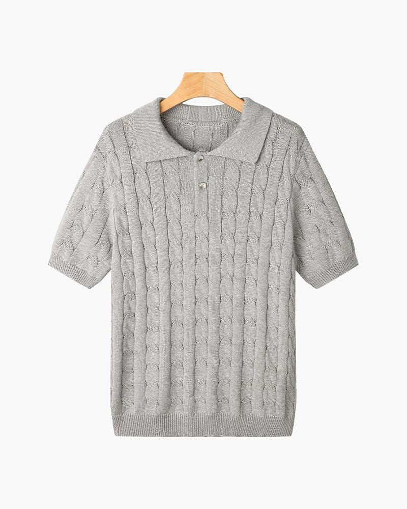 FLORENCE Cable Knit Polo - Image 4