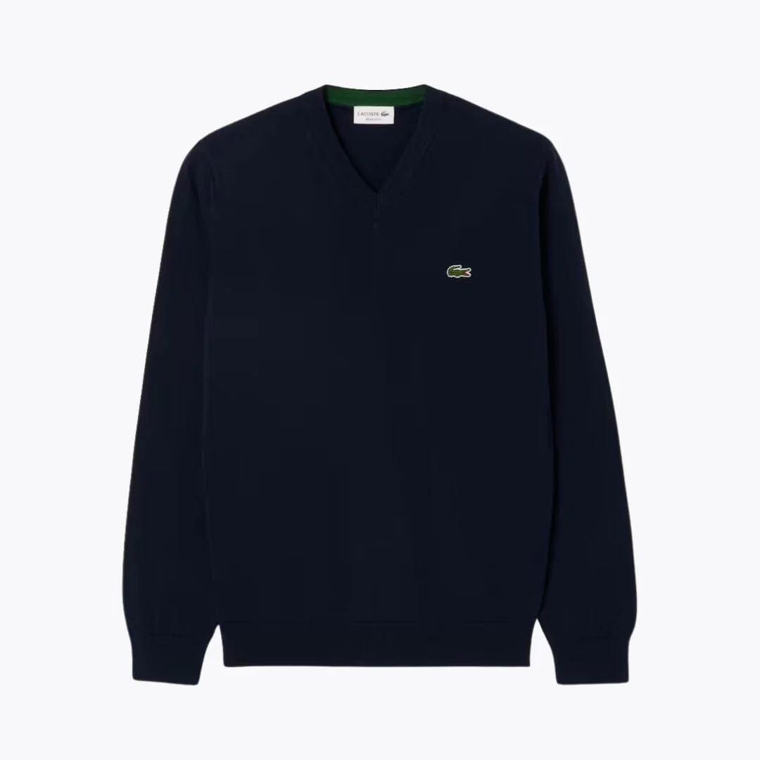 LC Monochrome Cotton V-neck Sweater - Image 2
