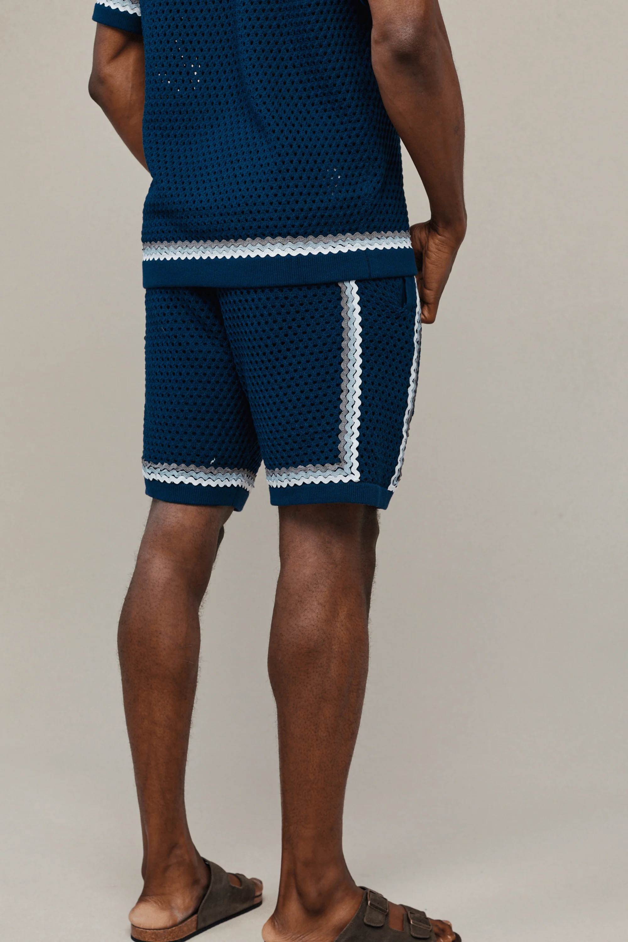 Marconi Crochet Knit Short - Navy - Image 4