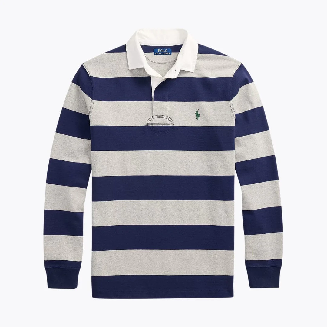Classic Fit Striped Cotton Rugby Shirt - Image 2