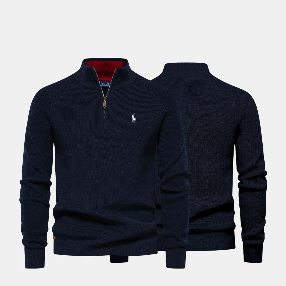 Zip Neck Knit Sweater - Image 2