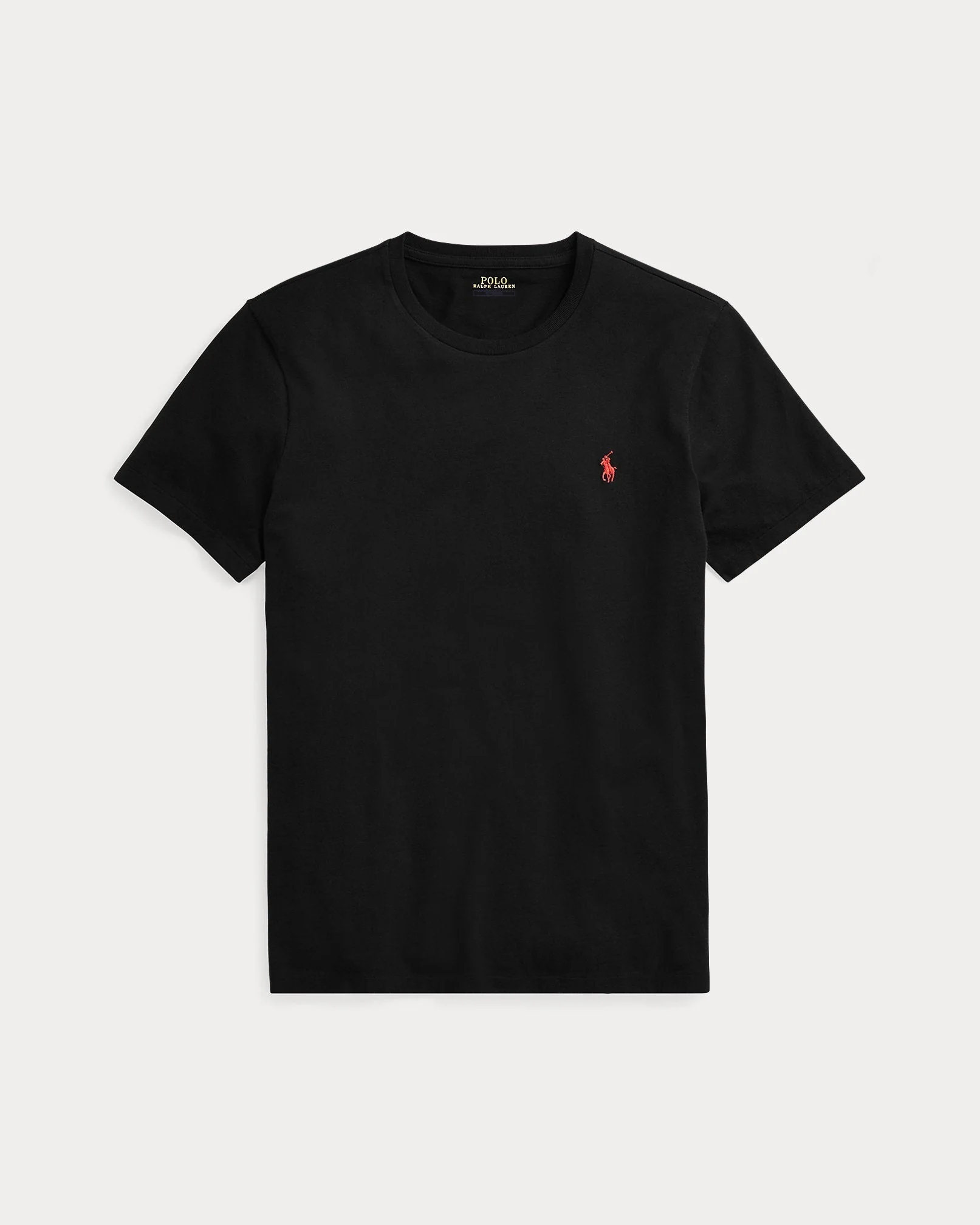 Slim Fit Cotton Crewneck T-Shirt Black - Image 2
