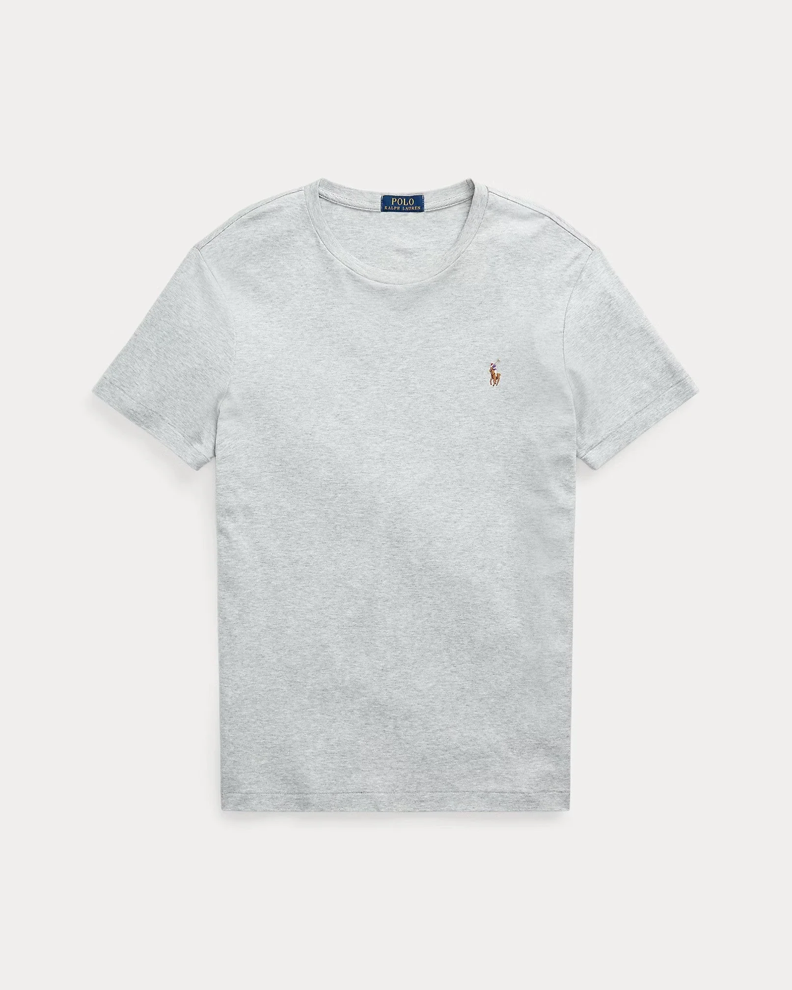 Slim Fit Cotton Crewneck T-Shirt Gray - Image 4