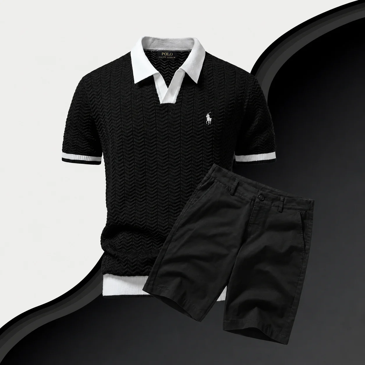 Slim Fit Cotton Shirt and Shorts Set - Image 2