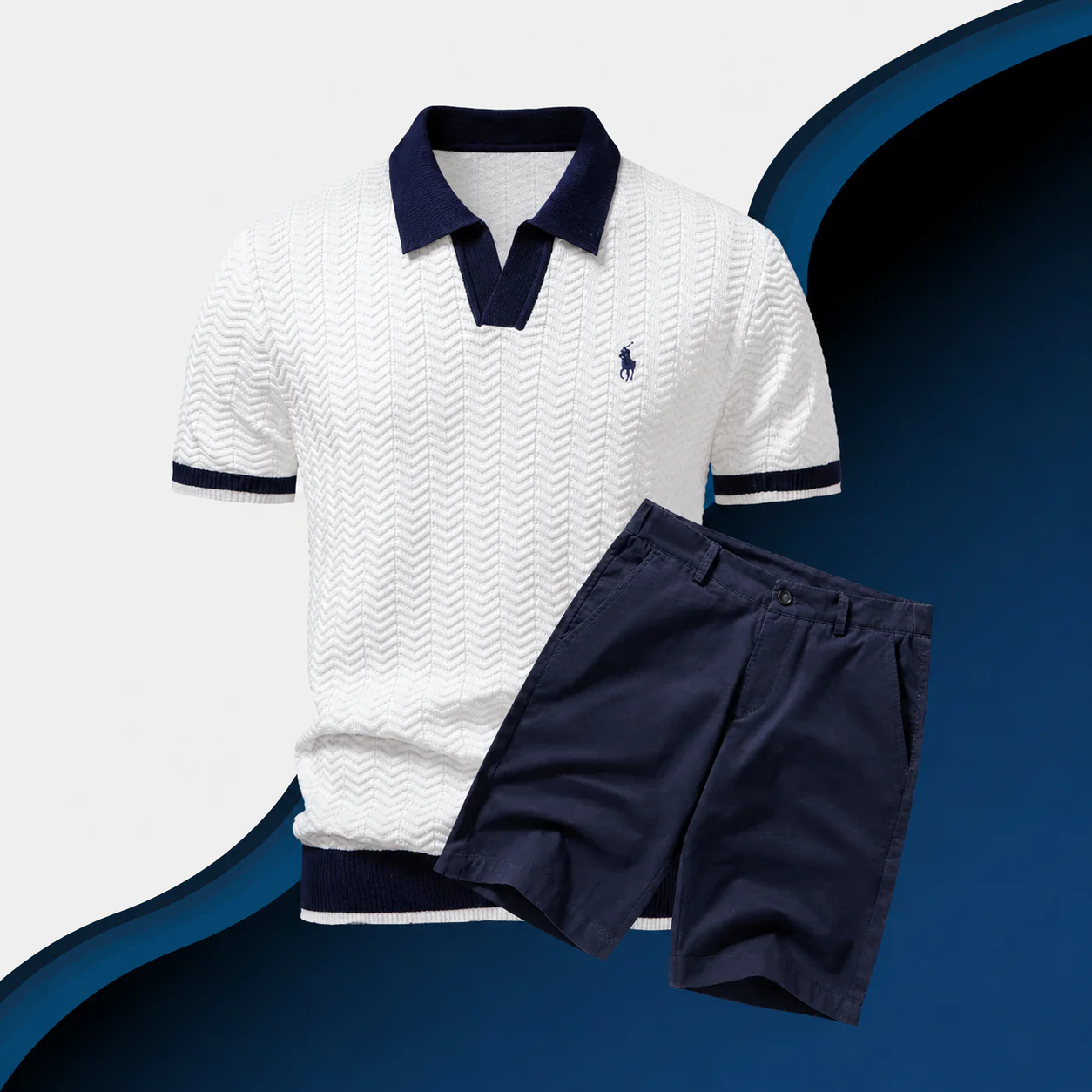 Slim Fit Cotton Shirt and Shorts Set - Image 3