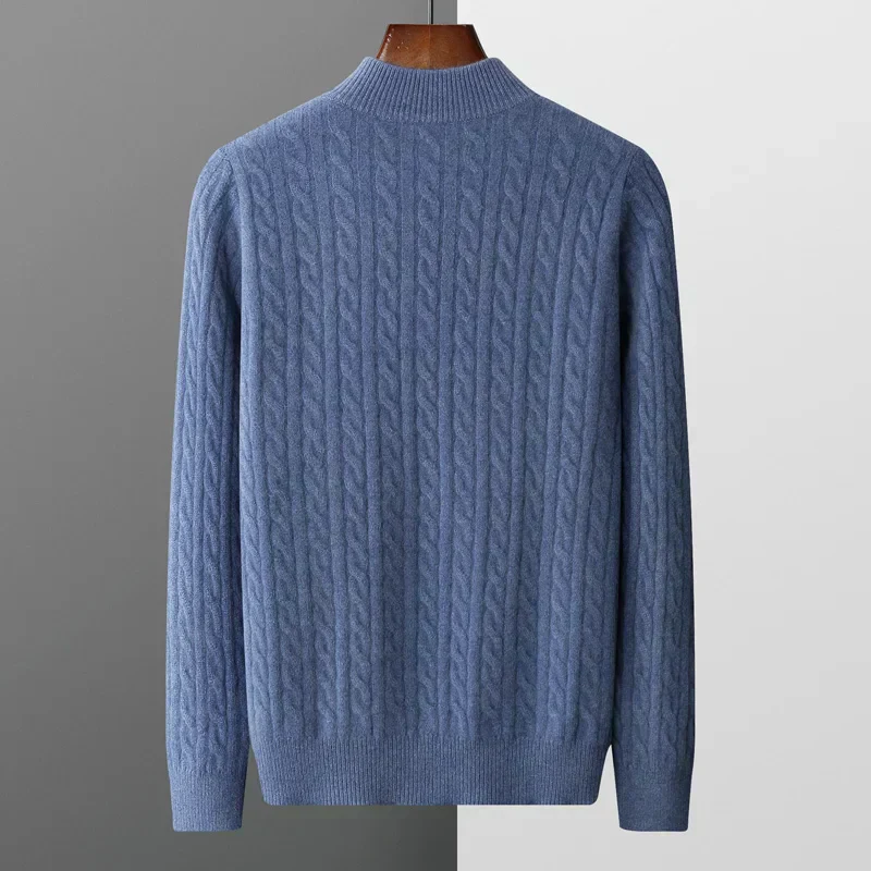 Old Money 100% Cashmere Quarter-Zip Sweater - Image 3