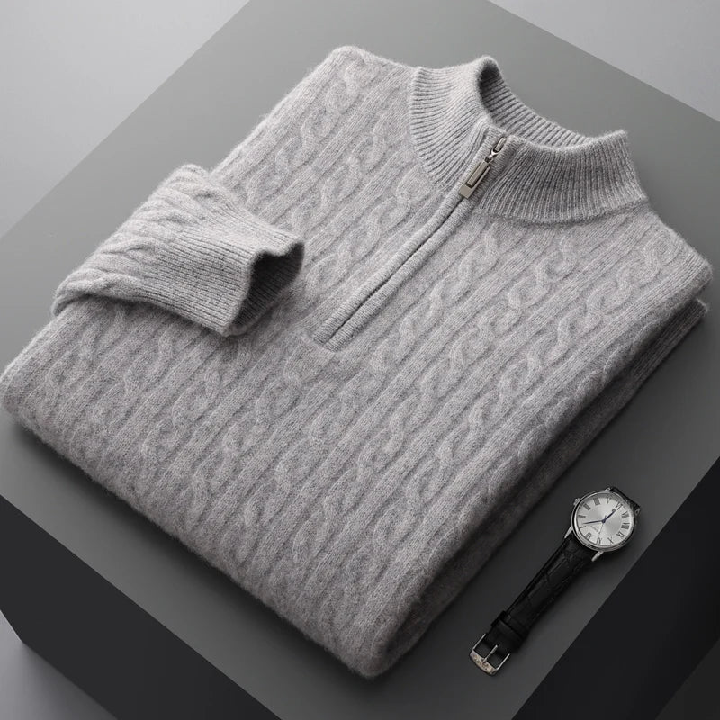 Old Money 100% Cashmere Quarter-Zip Sweater - Image 6