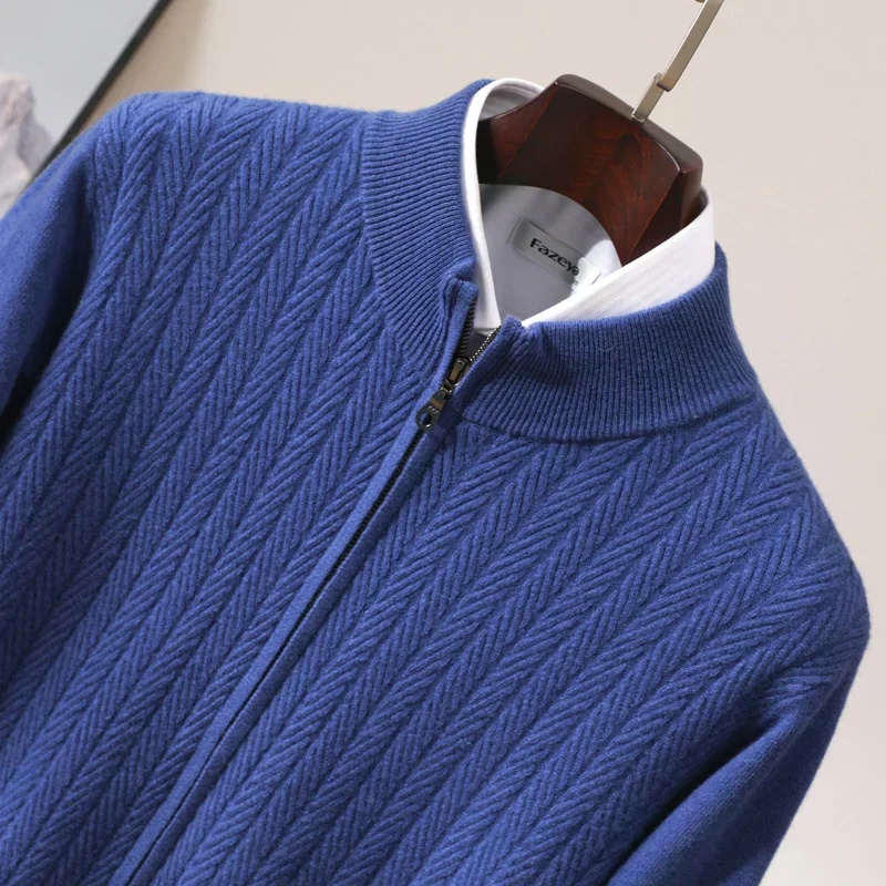 Old Money 100% Merino Wool Full Zip Jumper - Image 4