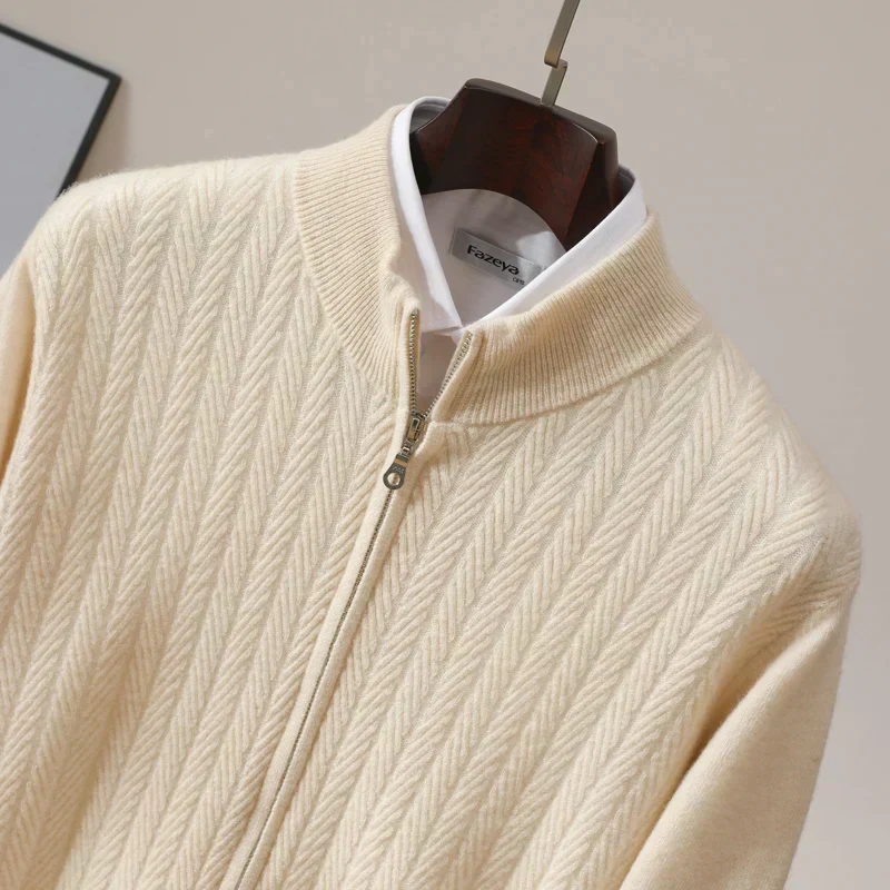 Old Money 100% Merino Wool Full Zip Jumper - Image 5