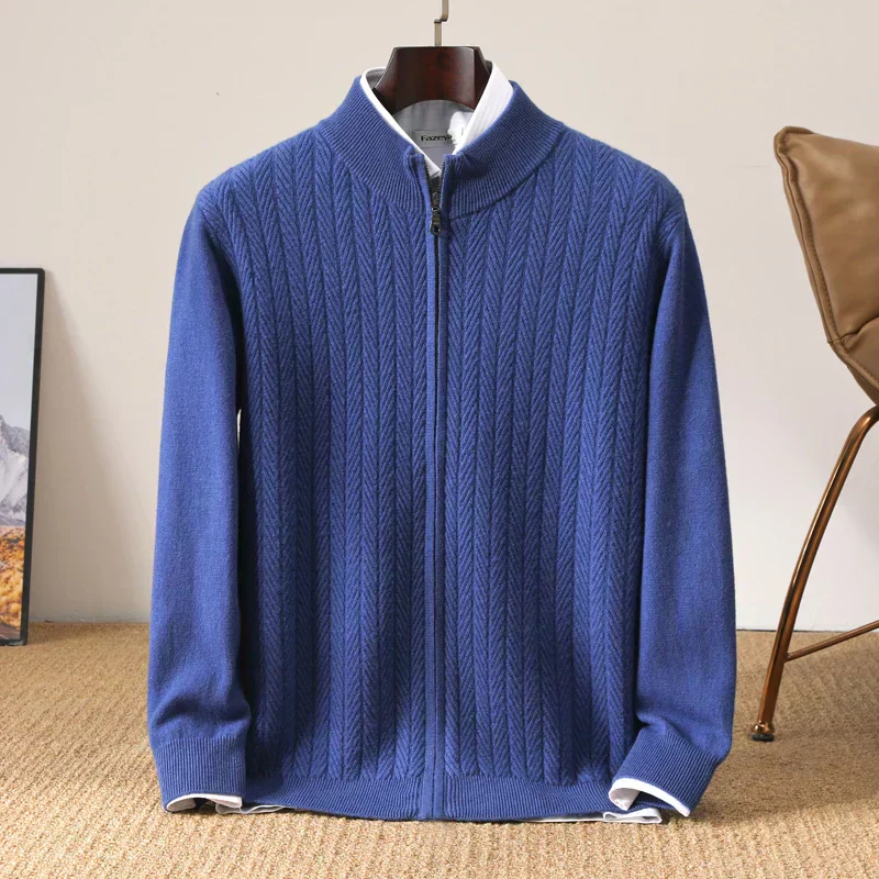 Old Money 100% Merino Wool Full Zip Jumper - Image 9