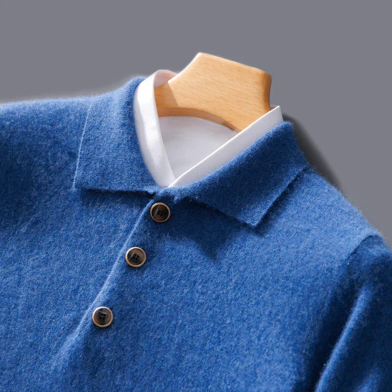 Old Money Cashmere Polo Jumper - Image 3