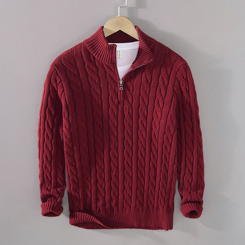 Old Money Half-zip Cable-knit sweater - Image 2