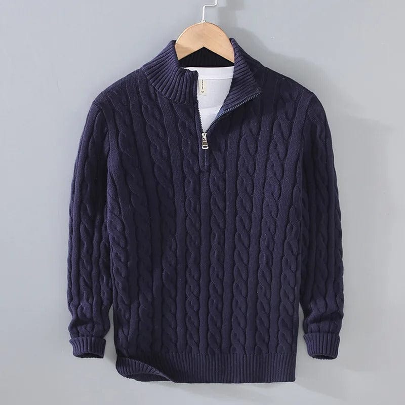 Old Money Half-zip Cable-knit sweater - Image 4