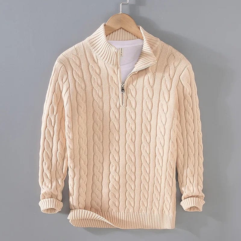 Old Money Half-zip Cable-knit sweater - Image 6