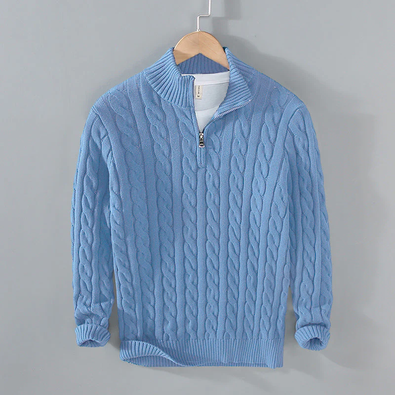 Old Money Half-zip Cable-knit sweater - Image 7