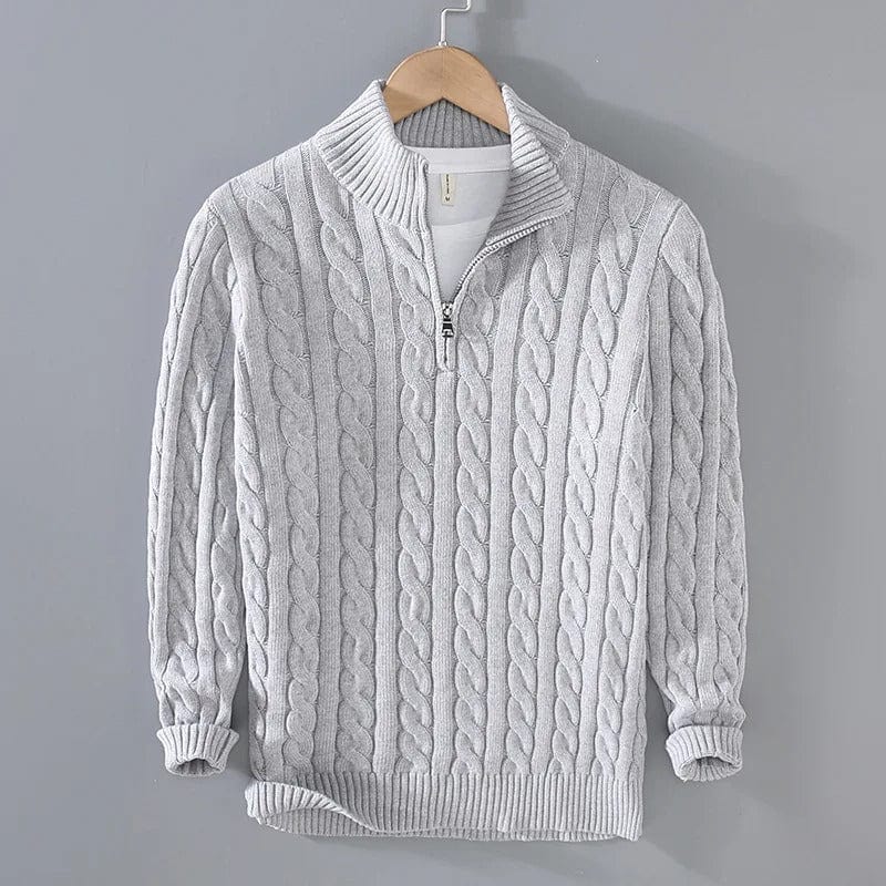 Old Money Half-zip Cable-knit sweater - Image 8