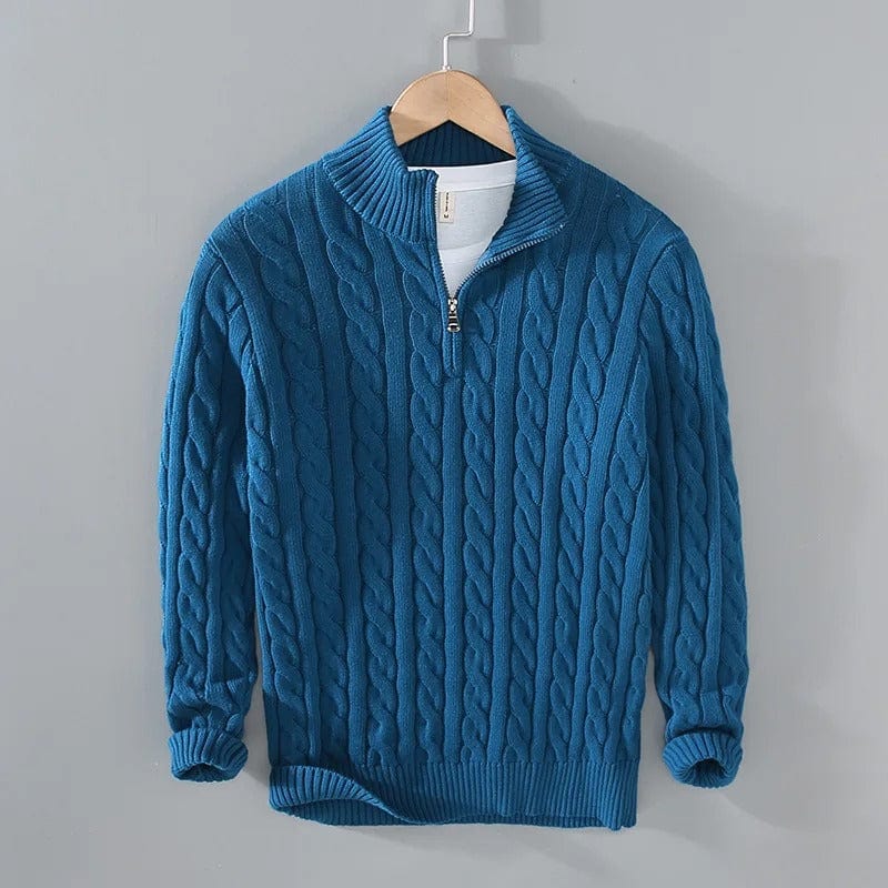 Old Money Half-zip Cable-knit sweater - Image 9