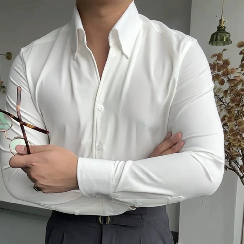 Old Money Italian Athletic V-Neck Bamboo Shirt - Image 2