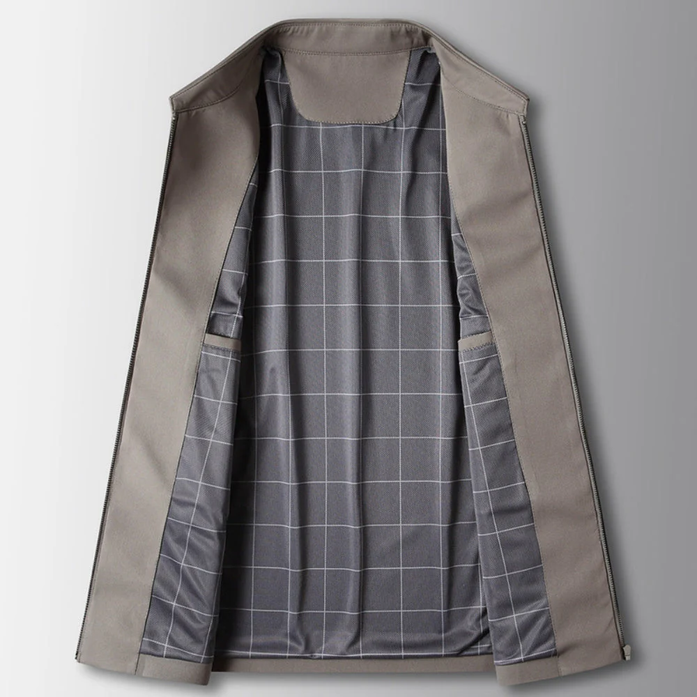 Old Money Lapel Business Executive Zipper Jacket - Image 3