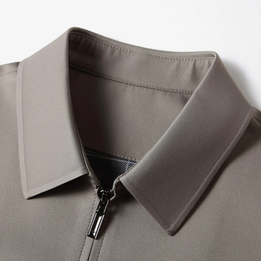 Old Money Lapel Business Executive Zipper Jacket - Image 4