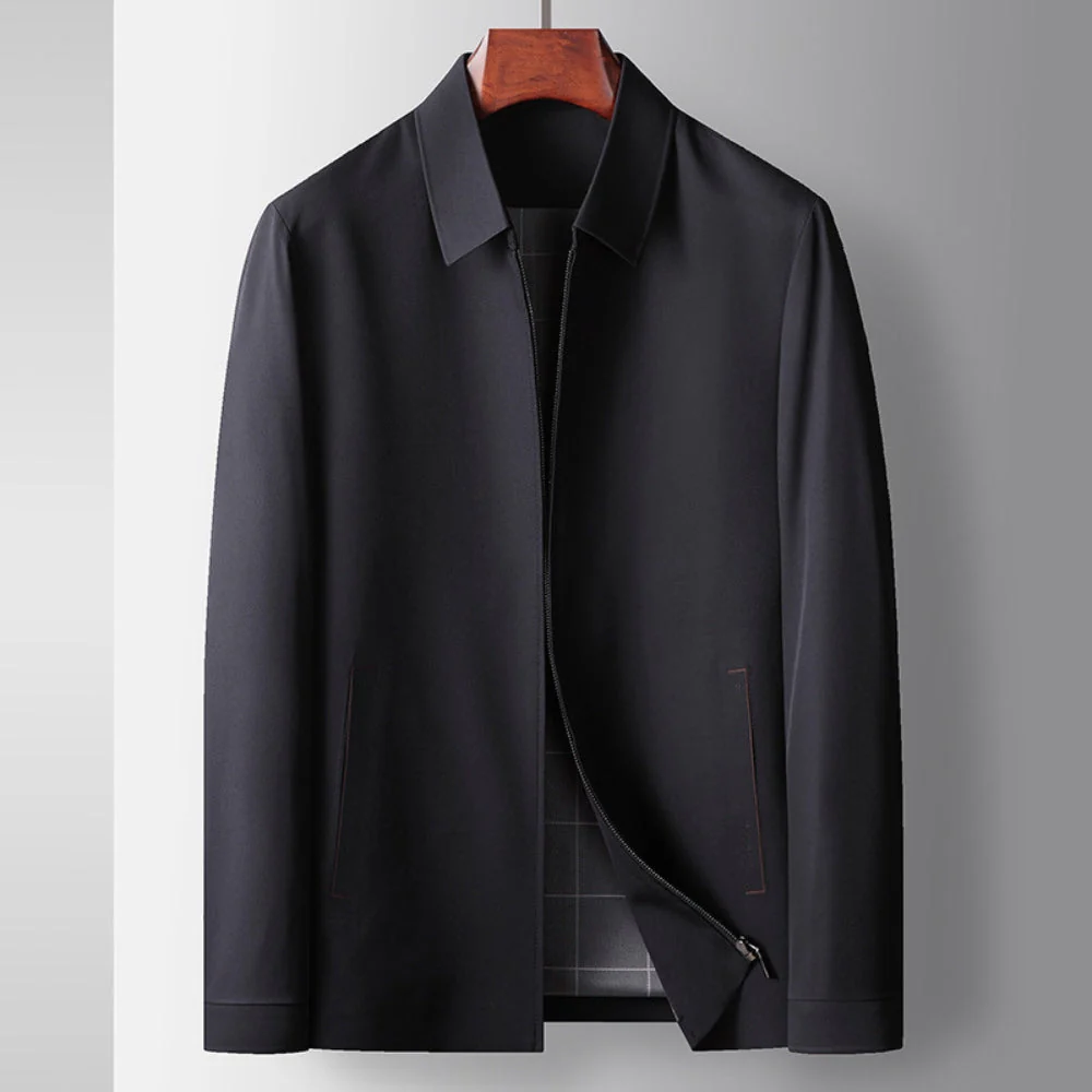 Old Money Lapel Business Executive Zipper Jacket - Image 5