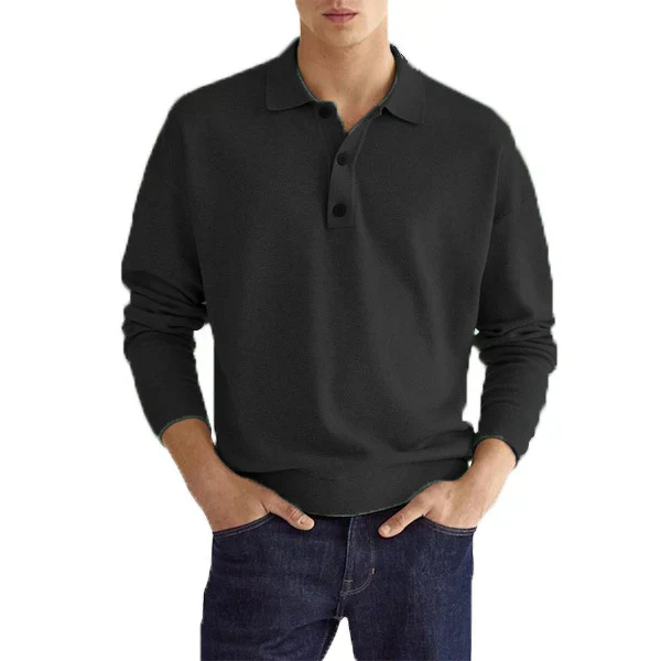Old Money Long Sleeve Polo Shirt Casual - Image 2
